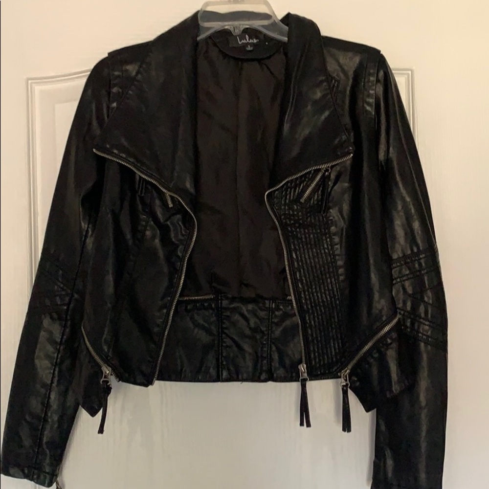 Lulus Black Leather Moto Jacket